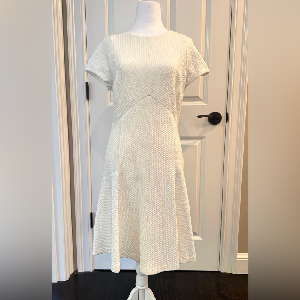 Banana Republic Cream Textured Midi Dress - Picture 2 of 5